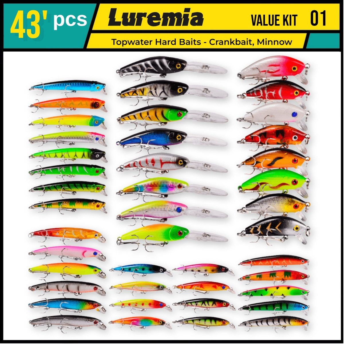 Lure Value Pack 01 (43pcs) - TopwaterValue PackLuremia Fishing