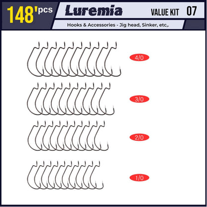 Luremia Fishing Tackle Value Pack 07 (148pcs) - Hooks & AccessoriesValue PackLuremia Fishing